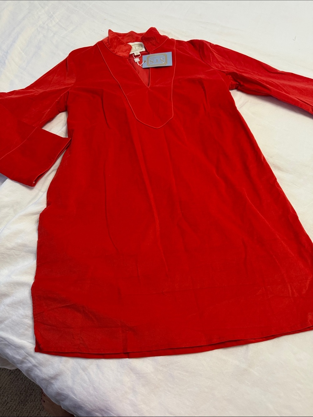 Sail to Sable Red Velvet Tunic Dress